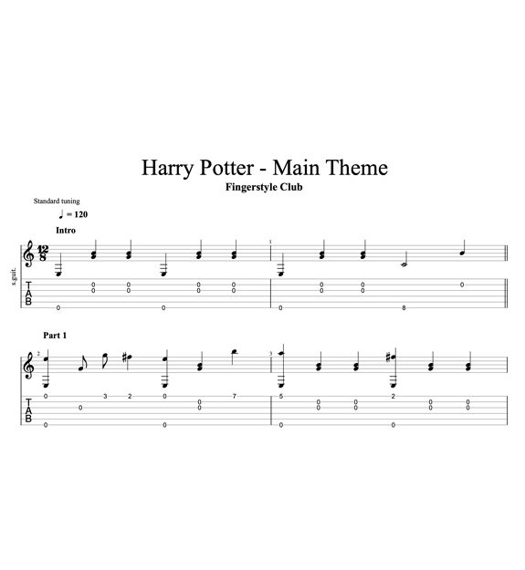 Harry Potter Buy Tab for 5 Fingerstyle Club Boosty