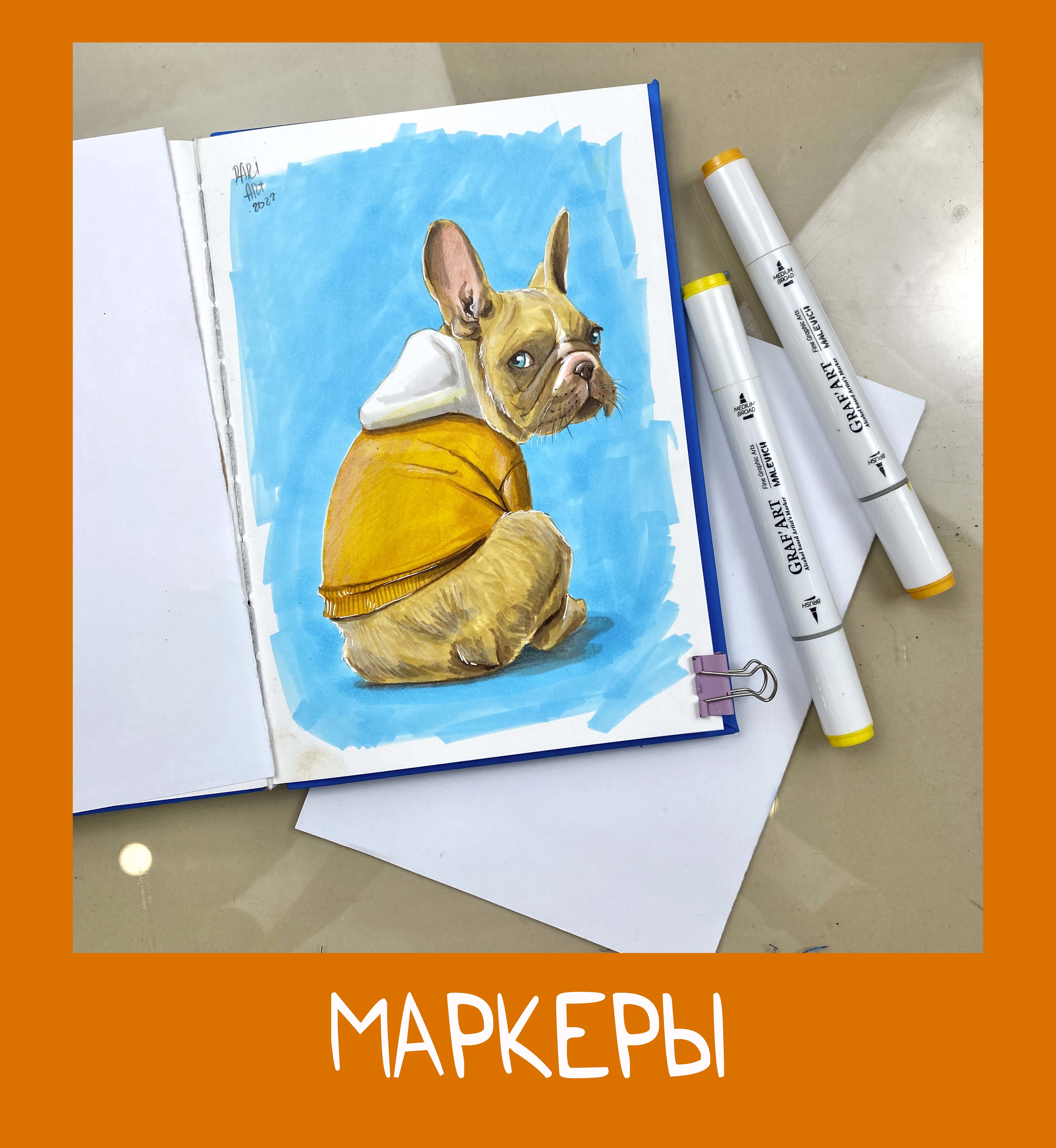 Как нарисовать собаку фломастерами