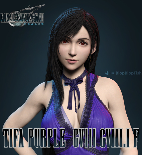 open lace back dress Star Man MS-010B Tifa Lockhart (Purple Dress)