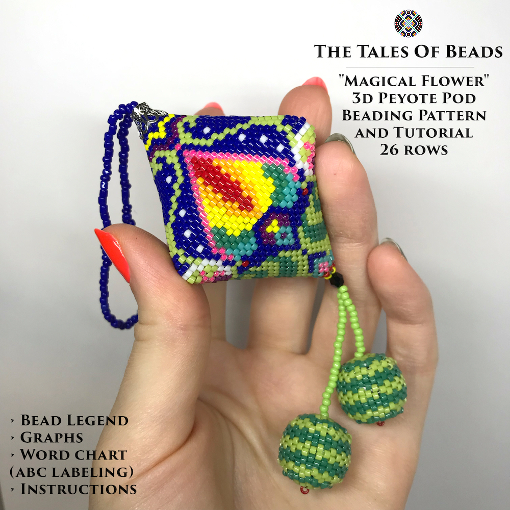 ~$5.50 PDF Magical Flower Peyote Pod Bead Pattern Tutorial Beaded Pod ...