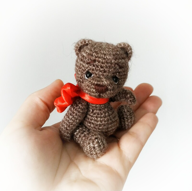 Miniature Crocheted Teddy Bear. Alize Real 40, 2.0 Mm Hook.