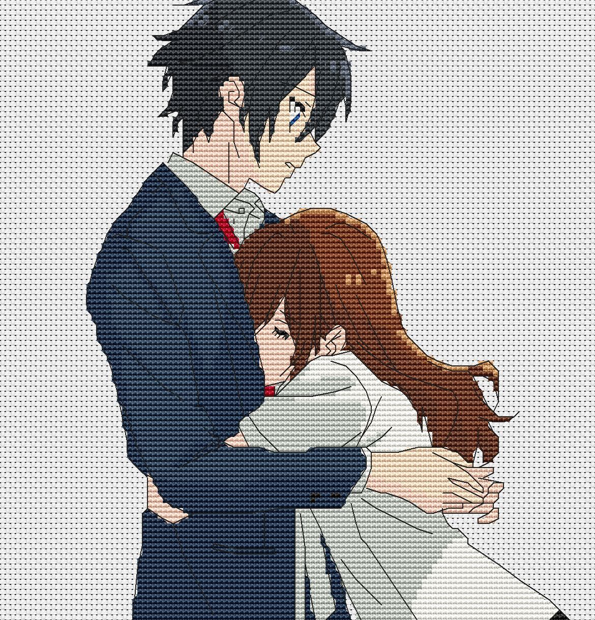 Anime cross stitch pattern Horimiya, Hori, Miyamura - Anime cross stich  pattern by A-Stitch | Boosty