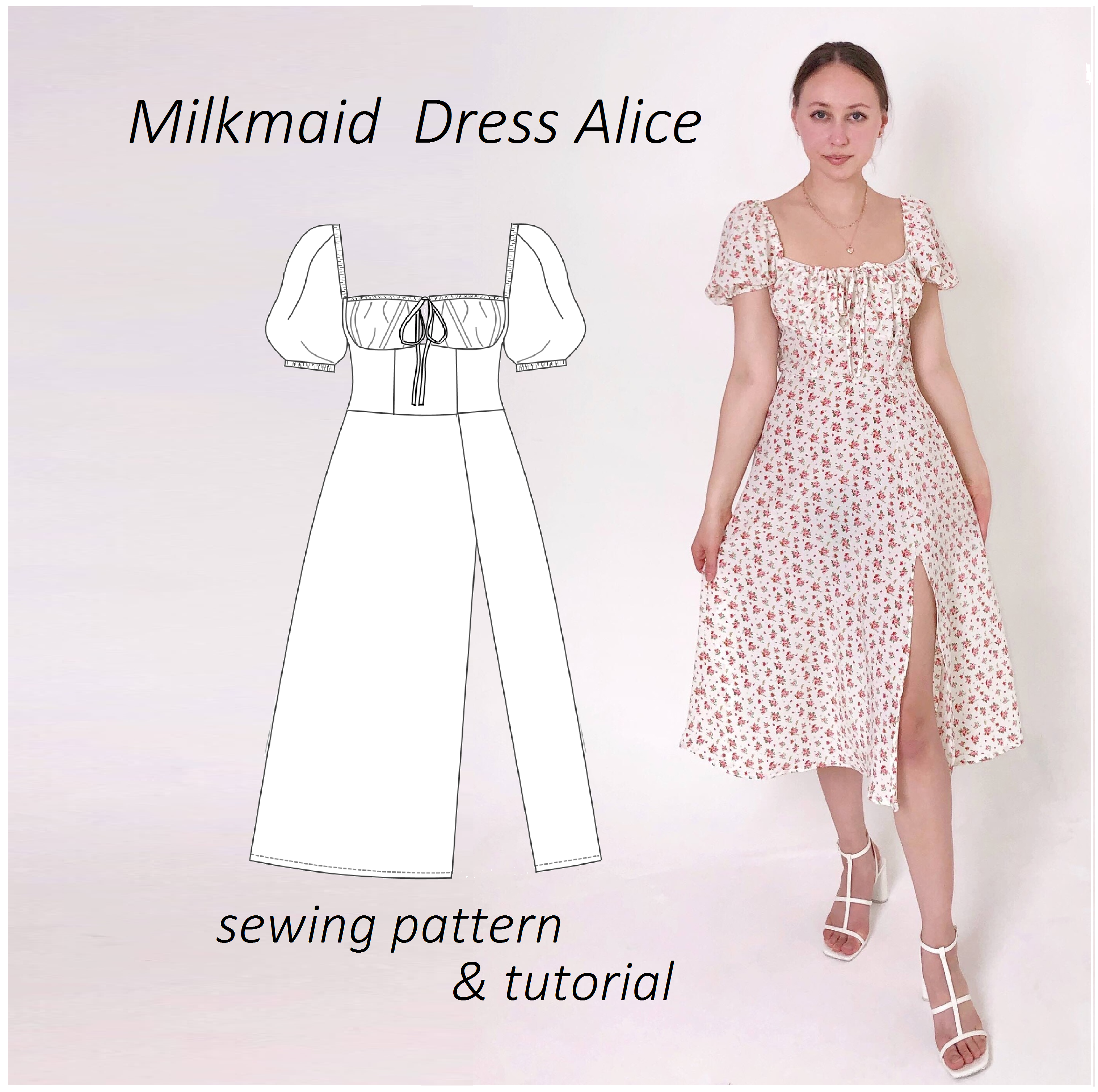Milkmaid dress Alice sewing pattern Nataly Patterns Boosty