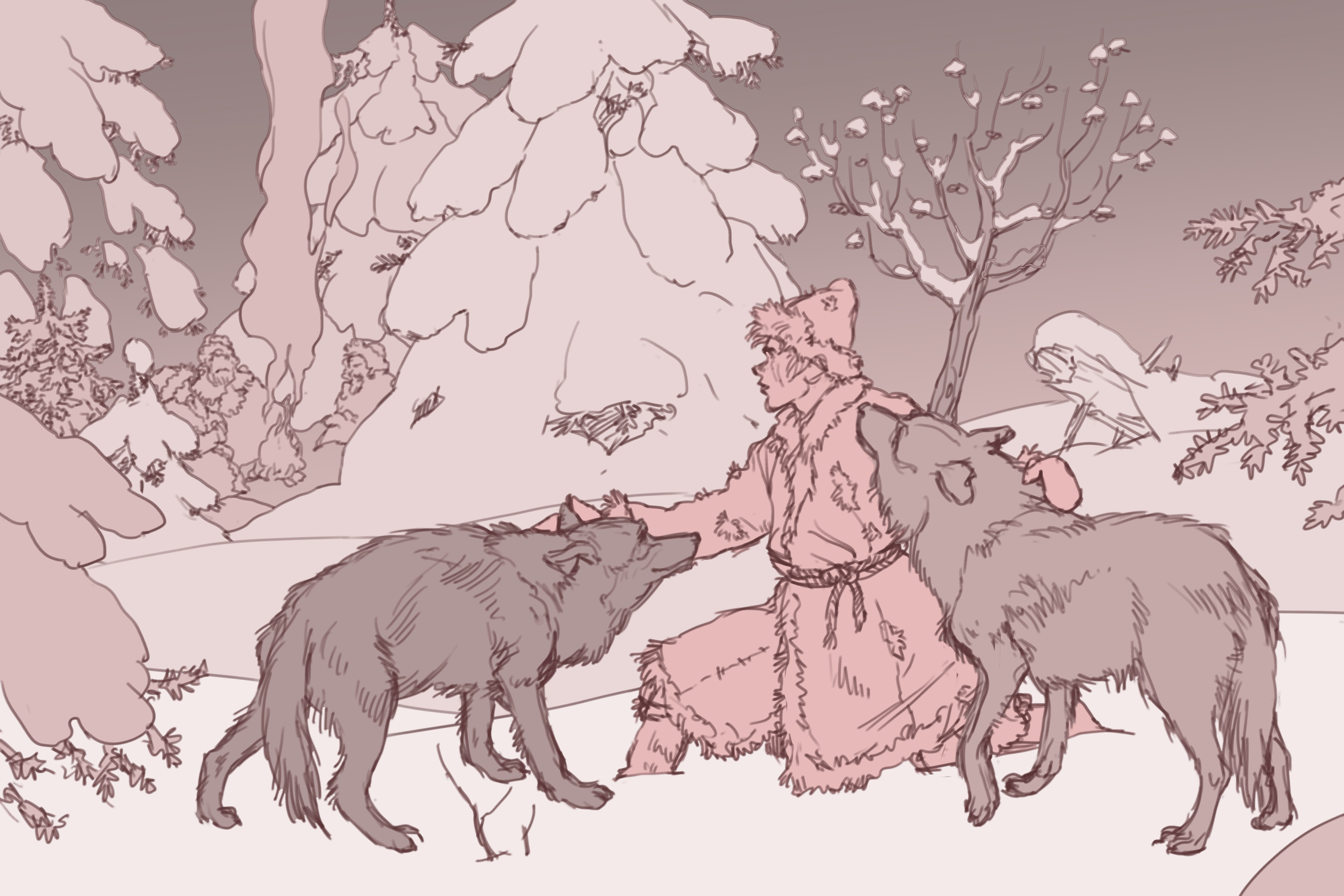 Волчий пастырь аудиокнига. Волчий Пастырь иллюстрации. Рисунки художников Волчья охота. Волчий Пастырь малиновый мститель.