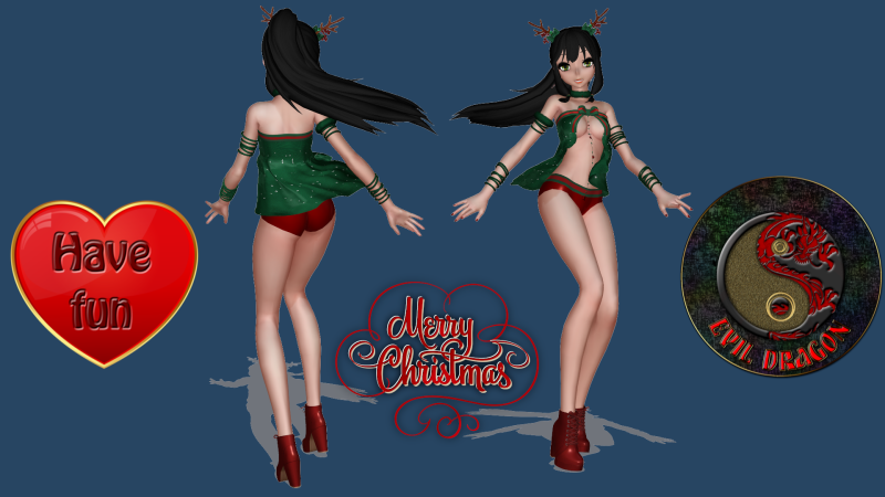 MMD] Christmas Model DL - EVIL DRAGON | Boosty