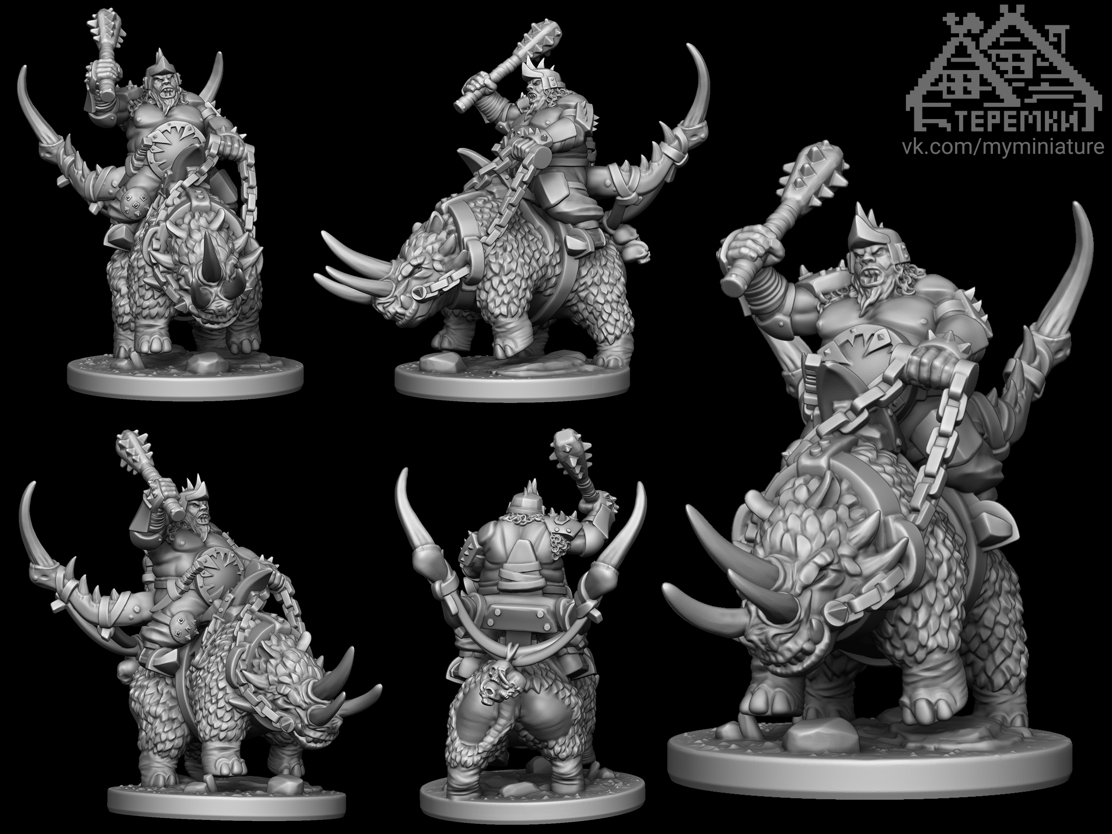 Ogre Kingdoms / Bruiser On Bull Rhinox / 10mm - Teremki Studio | Boosty