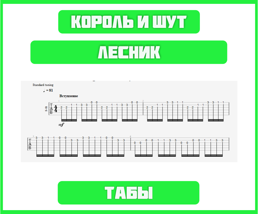 Король и шут на гитаре аккорды