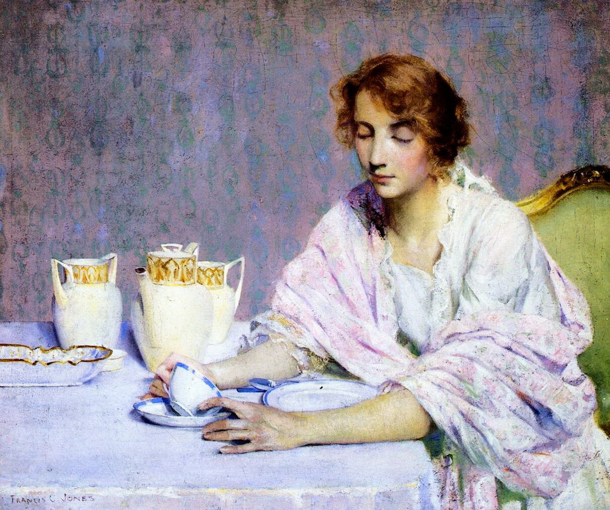 Картина чай пить. Американский художник Francis Coates Jones 1857-1932. Художник Фрэнсис Коутс Джонс. Francis Coates Jones картины. Фрэнсис Коутс Джонс (Francis Coates Jones), 1857-1932 гг. Америка..