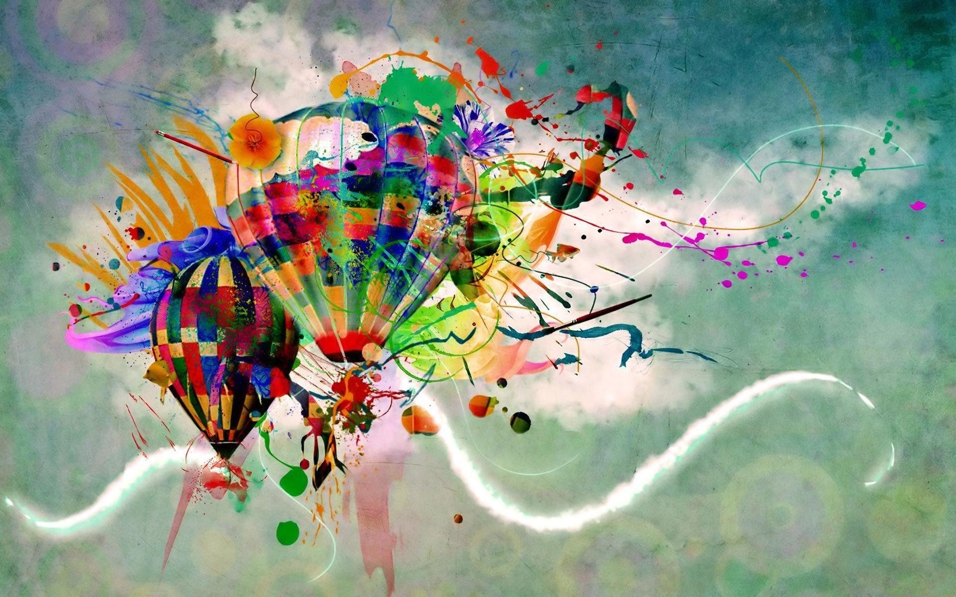 Творчество рождается из идей. Абстракция. Абстрактное воображение. Позитивный фон. Картины с воздушными шарами живопись.