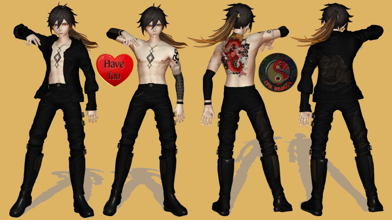 MMD/GENSHIN IMPACT/CODE VEIN] ZHONGLI MALE MODEL DL - EVIL DRAGON.