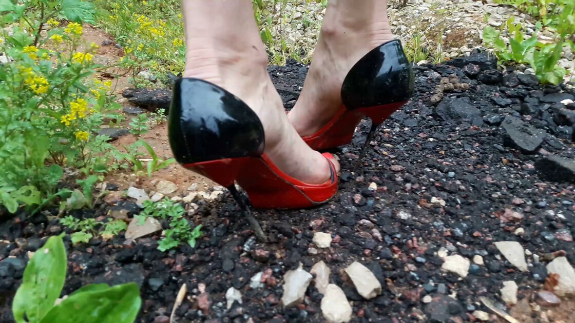 Abused and trashed high heels sandals, high heels crush, high heels ...