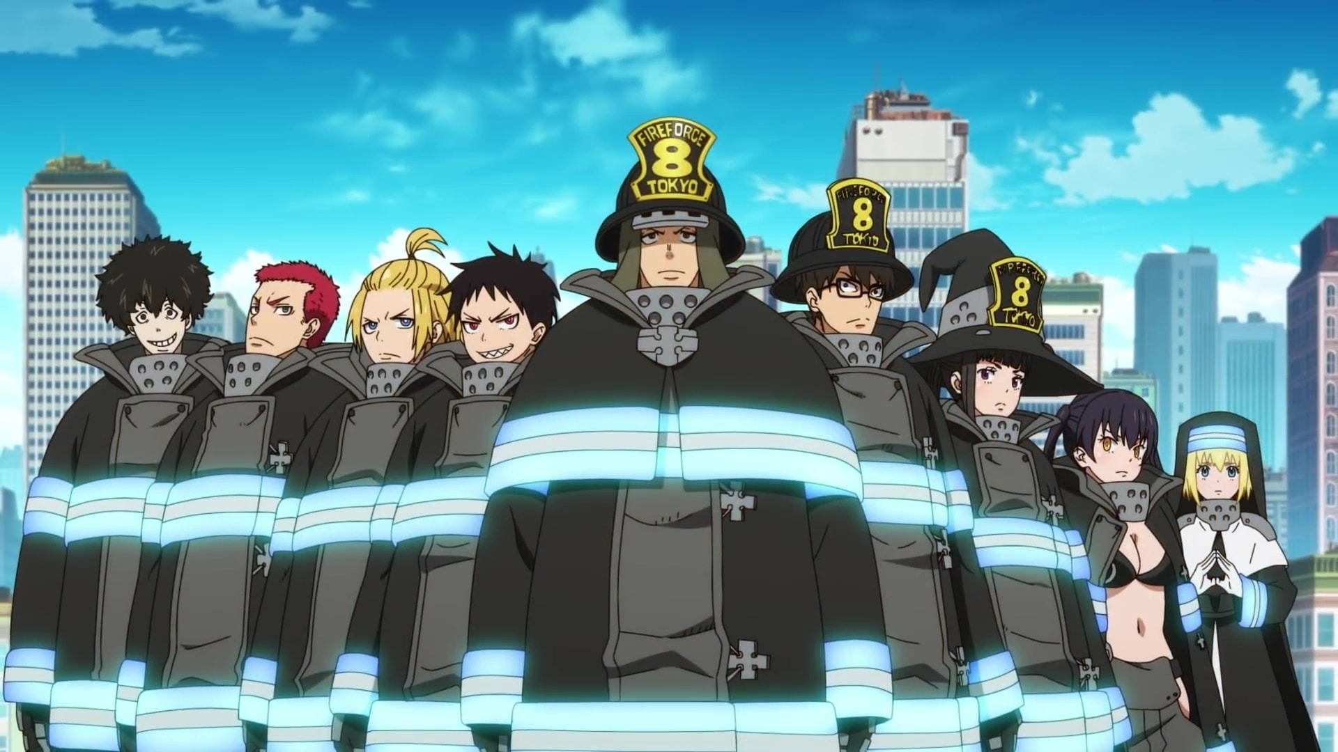 Fire force. Аниме Пламенная бригада пожарных 1 сезон. Пламенная бригада пожарных 2 сезон.