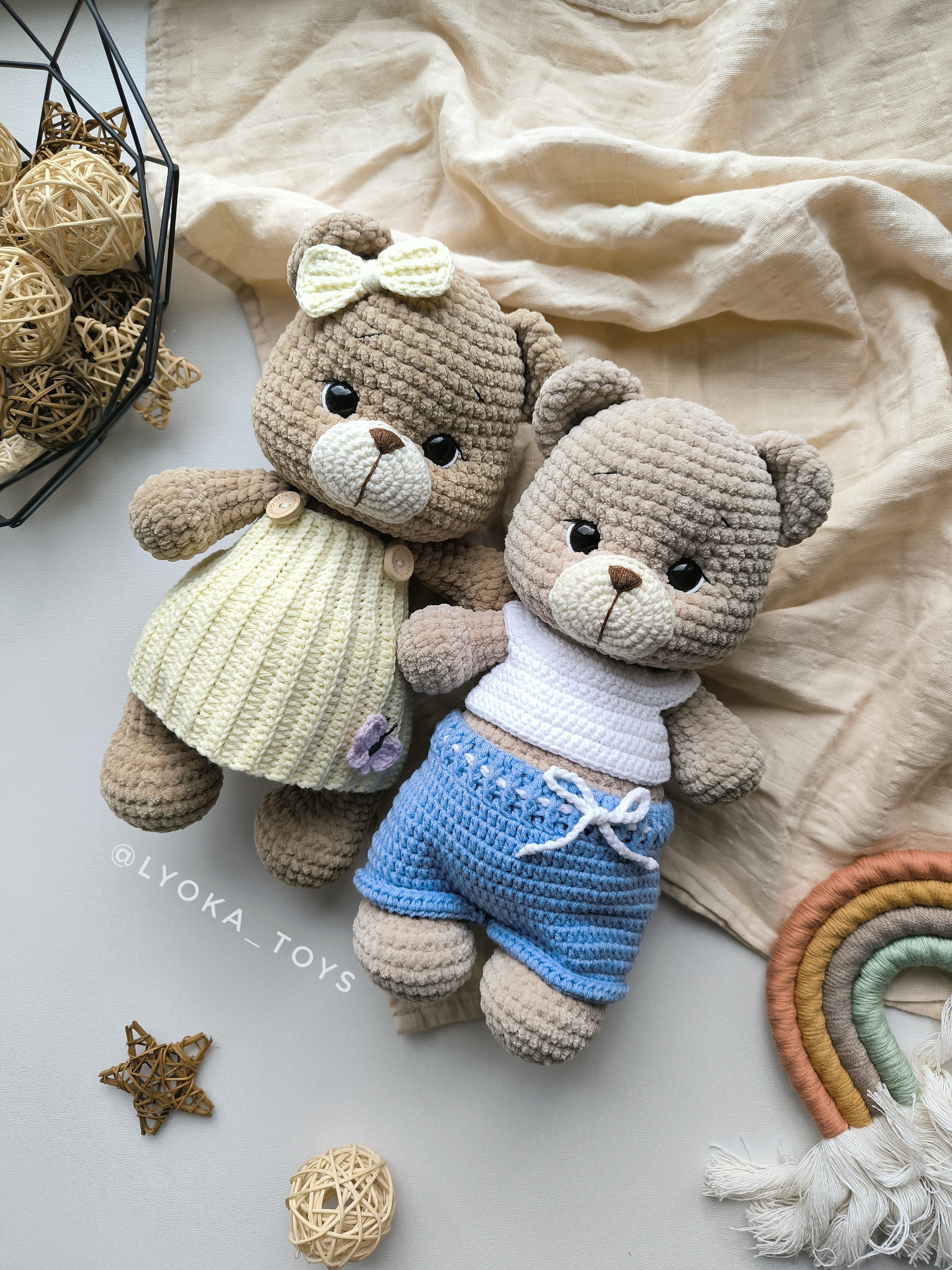 Мишка амигуруми крючком