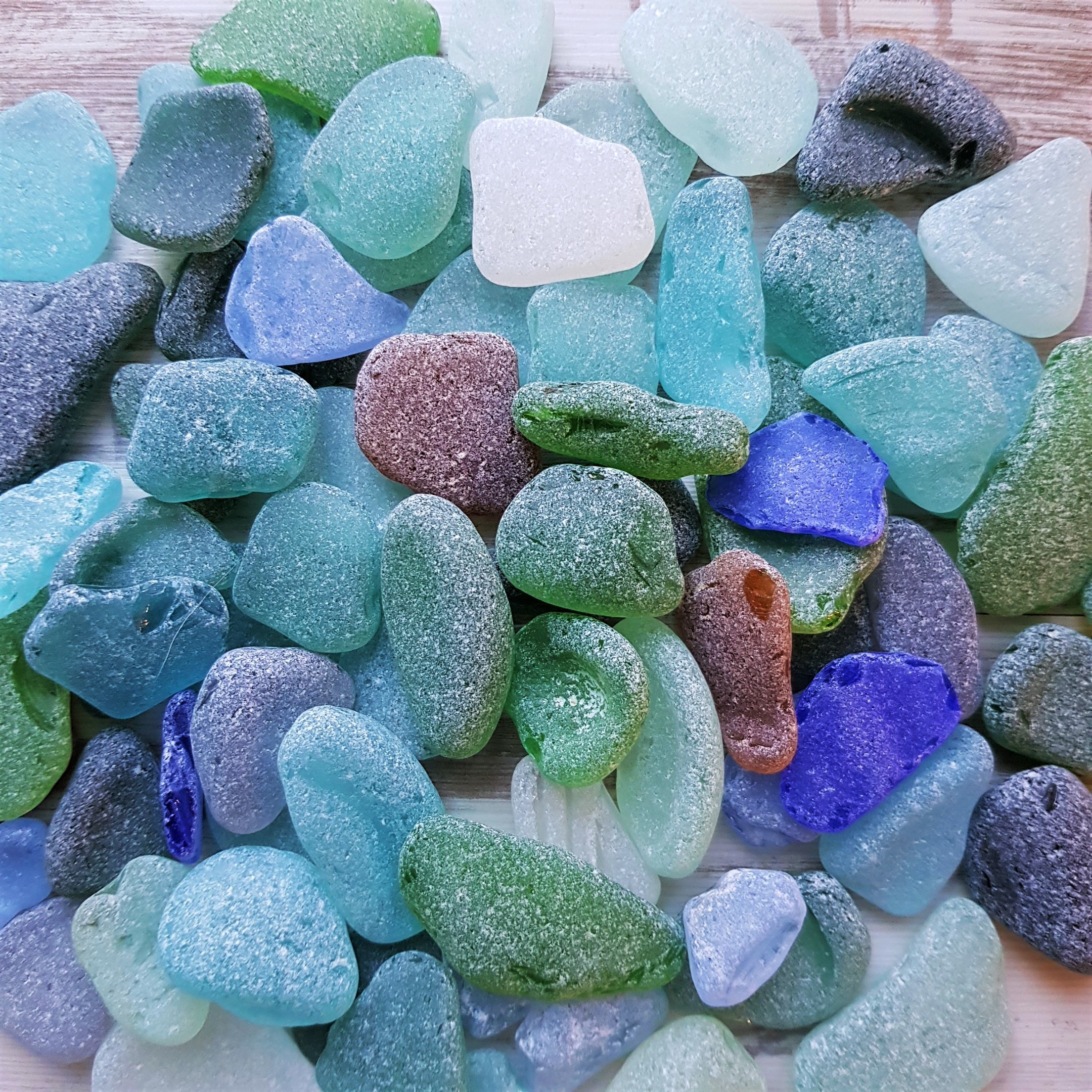 1 pound of large sea glass mix colors FREE SHIPPING - JapanSeaGlass ...