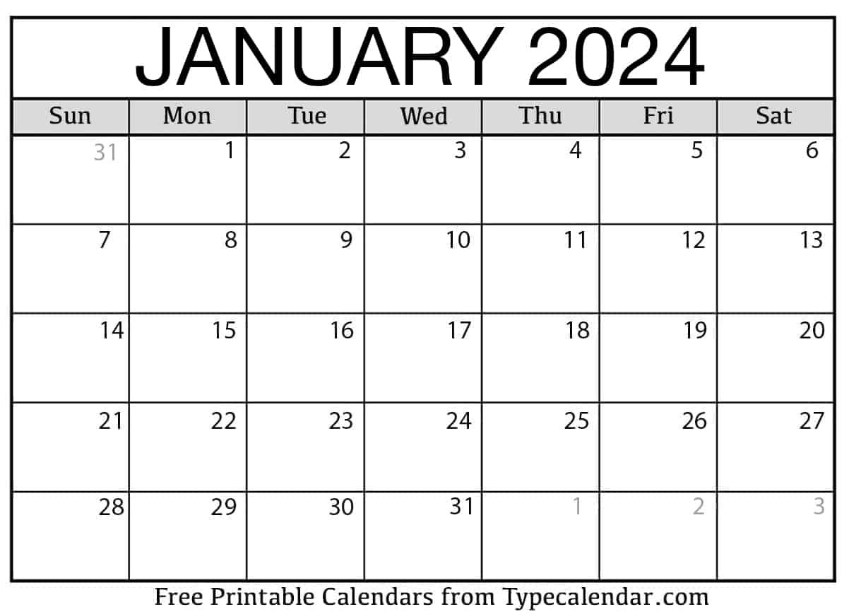 January 2024 Calendar
